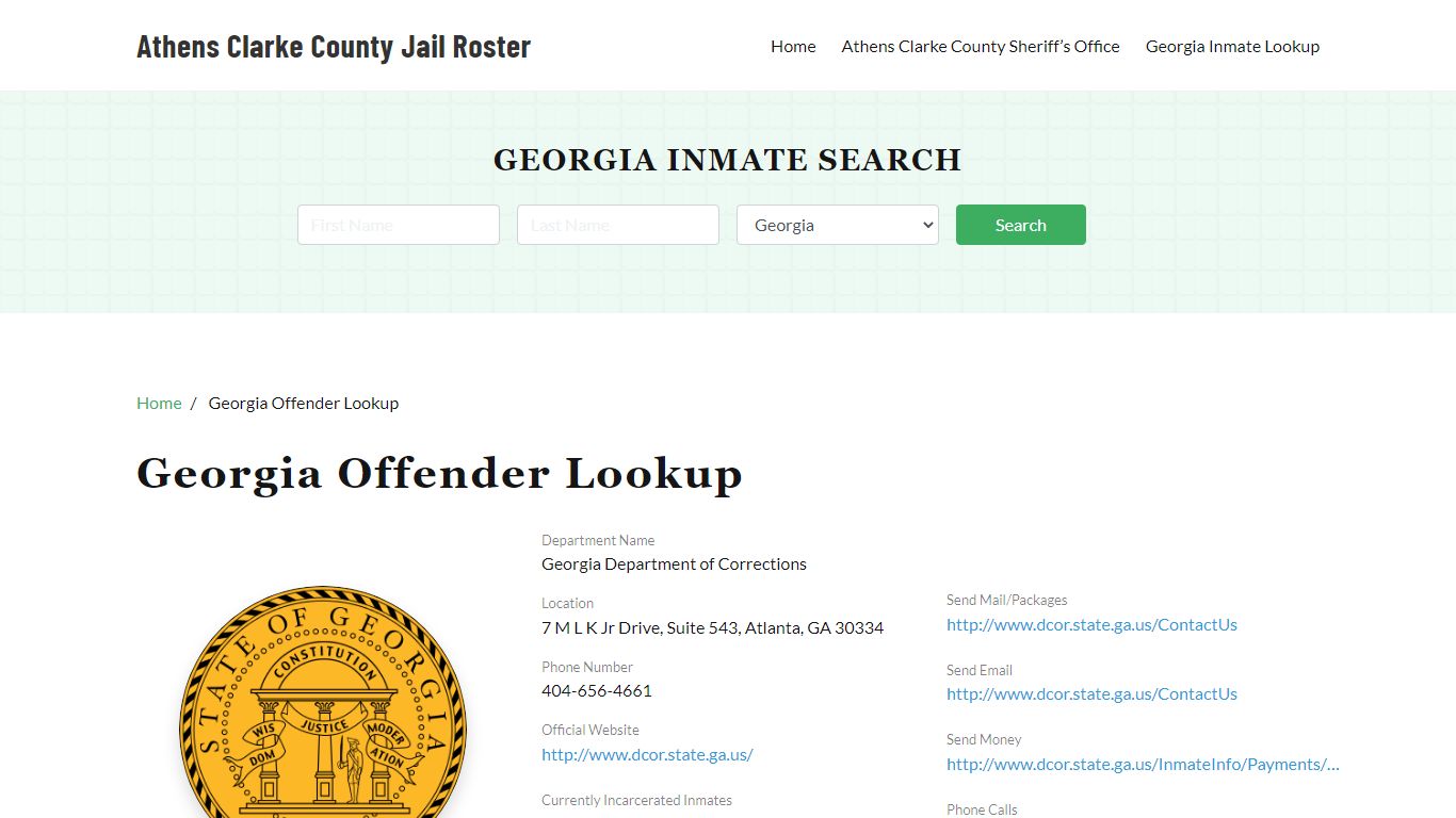 Georgia Inmate Search, Jail Rosters